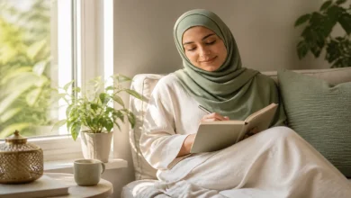شخص يكتب بهدوء بجانب نافذة في رحلة نحو تعلق أكثر أماناً
